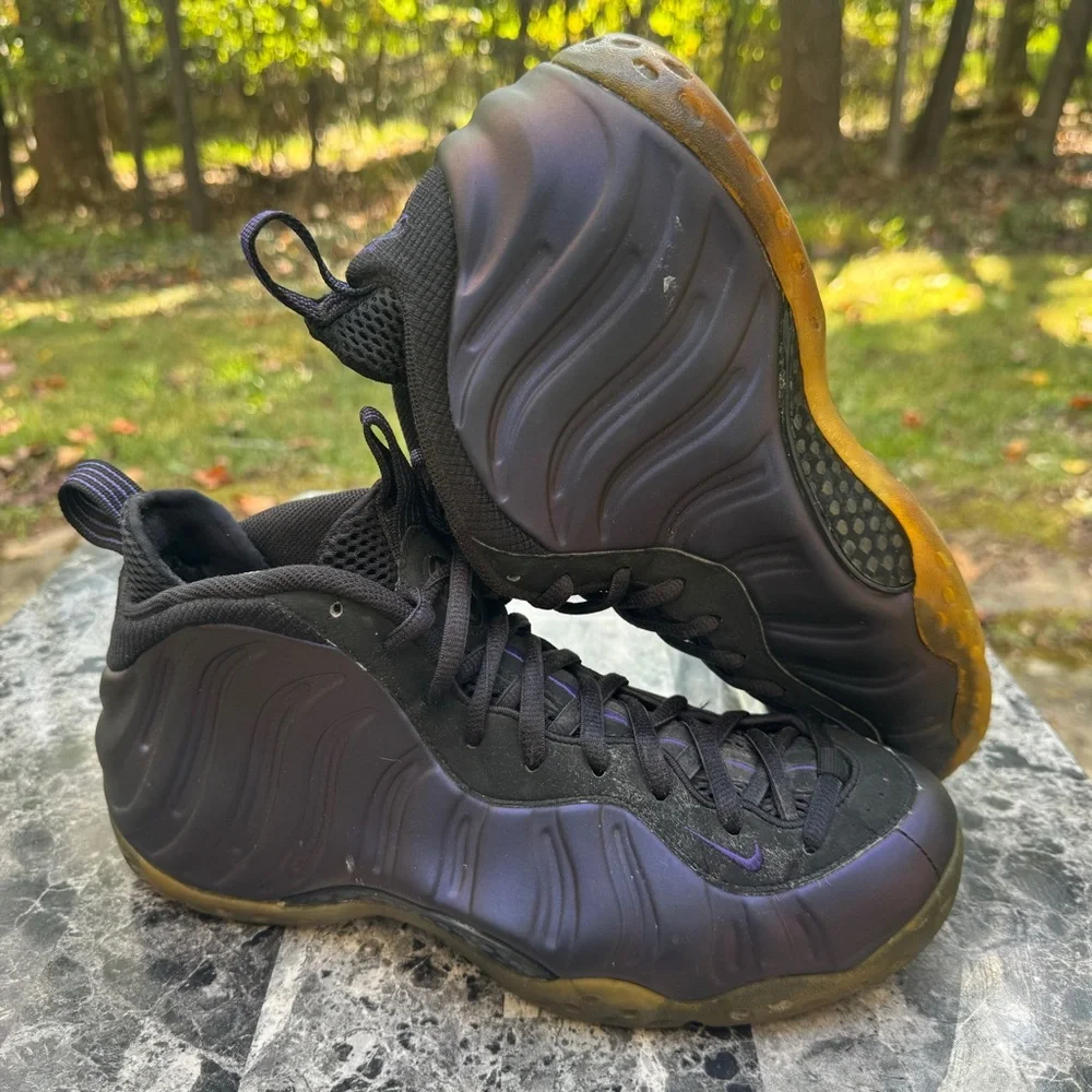 Nike Air Foamposite One Eggplant 2009 314996-051 Size 9.5 Men ( SOLE DETACHED) - Picture 3 of 16
